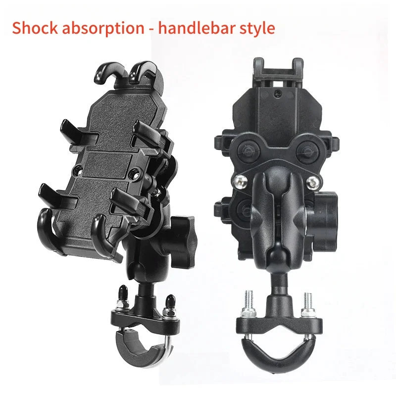 Motorcycle Phone Mount Holder With Shock Absorption & Shockproof Clip - Secure Phone Mount for Motorcycle Riding phone holder