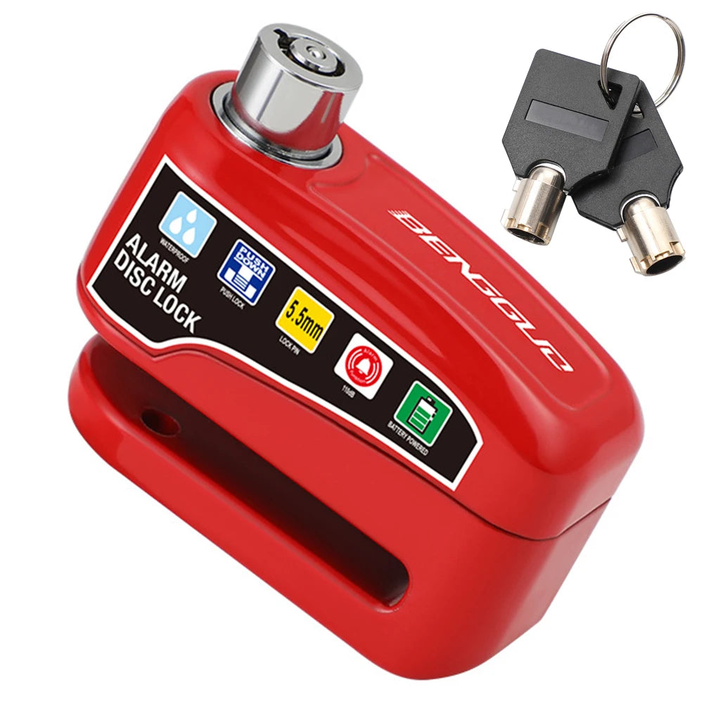 Motorcycle Anti-Theft Disc Brake Alarm Lock – Heavy-Duty Security with Keys