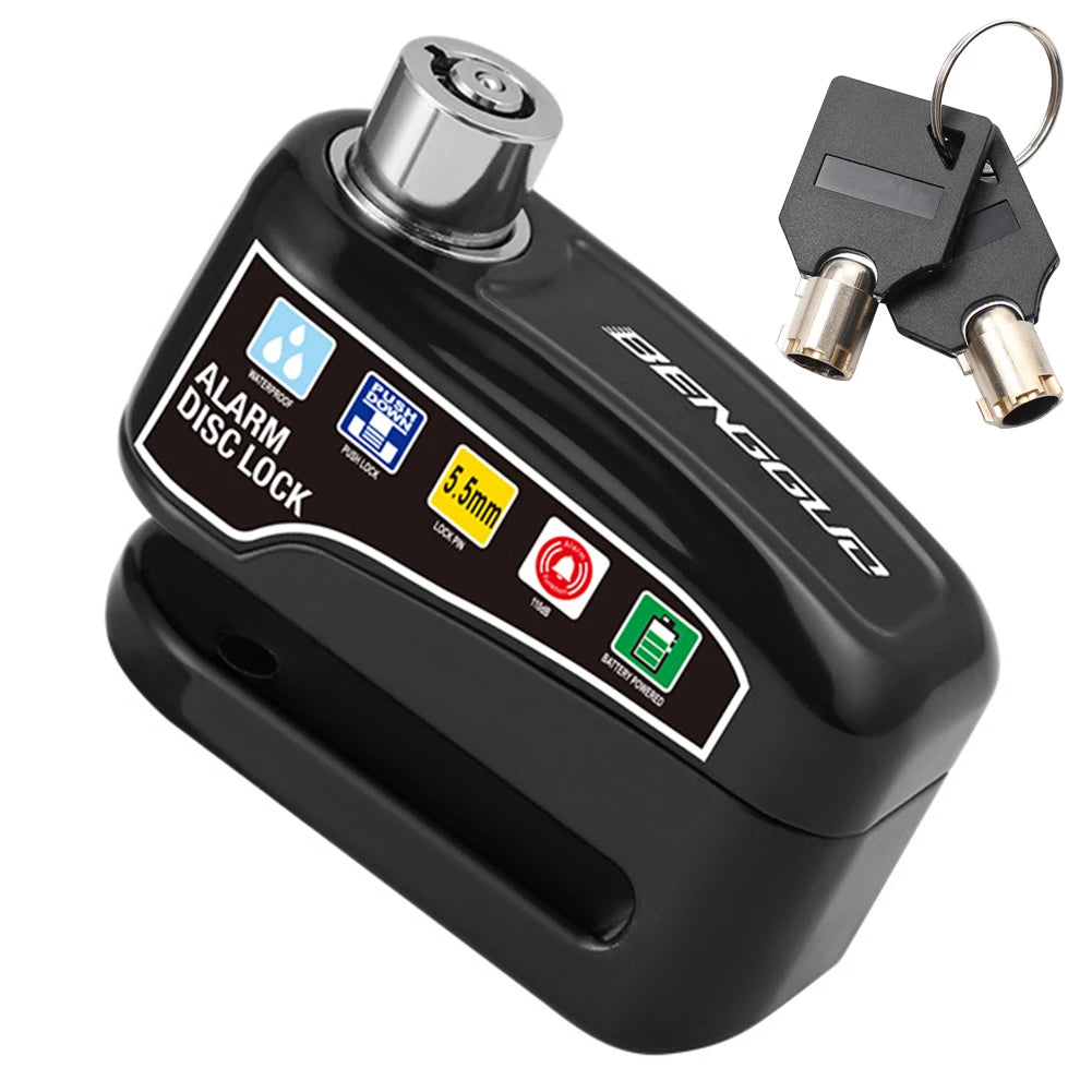 Motorcycle Anti-Theft Disc Brake Alarm Lock – Heavy-Duty Security with Keys