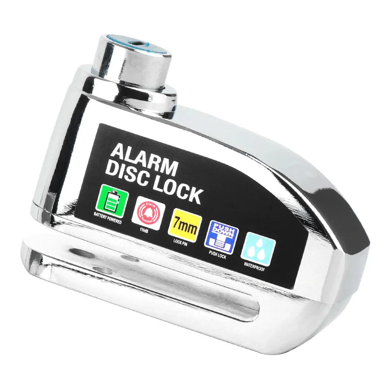 Waterproof Motorcycle Alarm Lock Bike Scooter Security Anti-theft Lock Motorbike Disc Brake Lock +Lock Bracket+Reminder Rope