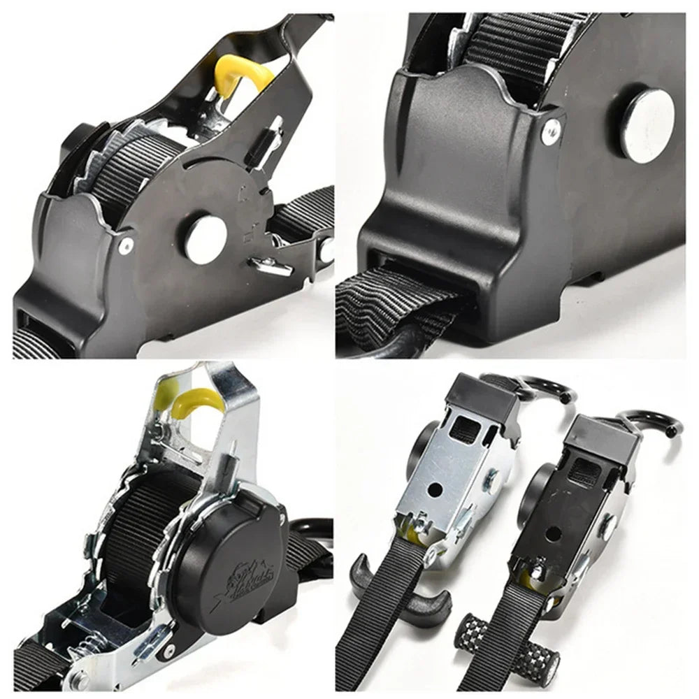 Heavy-Duty Motorcycle Ratchet Straps – Secure Tie-Down Kit (1PC / 2PCS)