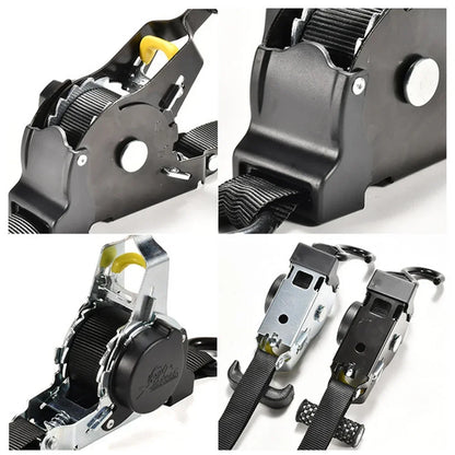 Heavy-Duty Motorcycle Ratchet Straps – Secure Tie-Down Kit (1PC / 2PCS)