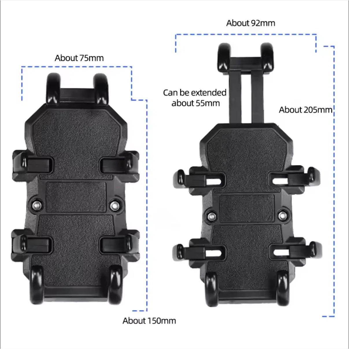 Motorcycle Phone Mount Holder With Shock Absorption & Shockproof Clip - Secure Phone Mount for Motorcycle Riding phone holder