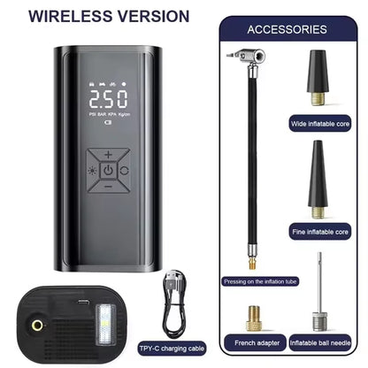 Portable Electric Air Pump – Wireless 150 PSI | Perfect for Motorcycle & Car Riders